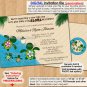 Turtle baby shower invitations HONU sea turtles luau girls boys Personalized DIGITAL INVITATION #078