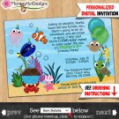 Ocean Under The Sea Birthday Party Invitations Personalized DIGITAL INVITATION #342