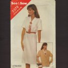 Butterick 5378 Sewing Pattern Misses Short Sleeve Dress with Loose Jacket Bust 36 38 40 1980s