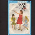 Simplicity 8601 Girls Sundress or Jumper Pullover Belt or elastic waist Sewing Pattern Size 7 1970s