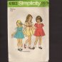 Simplicity 6183 Girls Flared Dress short sleeves Sewing Pattern Size 4 rick-rack ribbon lace 1970s