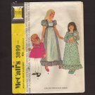 McCall's 3899 Child's Dress Puff Sleeves or long sleeves with wide cuff Sewing Pattern Size 4 1970s