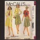 McCall's 7461 Misses Jacket and Flared Skirt Size 42 2 sleeve lengths Sewing Pattern Bust 46 1980s