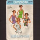 Vintage Simplicity 7911 Women’s Tops Simple-To-Sew Sewing Pattern Sz W 40 42 Bust 44 46 1970s
