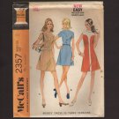 McCall's 2357 Misses Dress princess seams sleeveless or short sleeves Sewing Pattern Bust 34 1970s