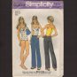 1970s Bodysuit and Hip Hugger Jeans Misses Size 12 Simplicity 6359 ...