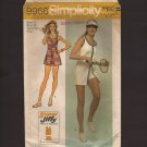 Vintage Mini Dress and Short Shorts Misses Simplicity 9966 Sewing Pattern Tennis Bust 34 1970s