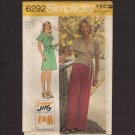 Retro Wrap Tie Top A-Line Skirt Wide Leg Pants Misses Simplicity 6292 Sewing Pattern Bust 34 1970s
