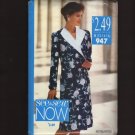 Butterick 947 See&Sew Misses Double-Breasted Dress Long Sleeves Sewing Pattern Bust 34 36 38 1990s