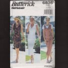 Butterick 6836 Misses Fitted Sun Dress Jumper Fast & Easy Sewing Pattern Bust 34 38 38 1990s