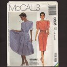 McCall's 3525 Misses Dress and Belt Sewing Pattern Size 6, 8, 10 Bust 30.5 31.5 32.5 1980s