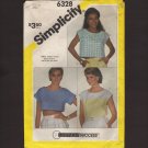 Misses Set of 3 PullOver Tops 3 lengths Simplicity 6328 Sewing Pattern Sz 10 Bust 32.5  1980s