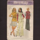 Vintage Misses Vest, Skirt & Pants Simplicity 5800 Sewing Pattern Size 12 Bust 34 1970s