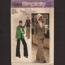 Vintage Fitted Jacket and Wide-leg Cuffed Pants Sewing Pattern Simplicity 5869 Sz 12 Bust 34 1970s
