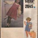 Vogue 2645 Children's Jumper or Jumpsuit and Blouse 2 lengths Very Easy Size 3 1980s