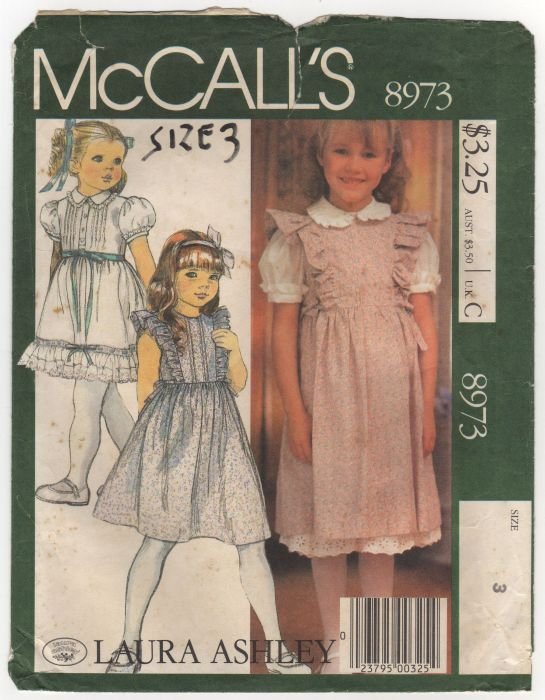 Children's Jumper, Blouse and Petticoat or Skirt McCall's 8973 Laura Ashley Size Child 3 1980s
