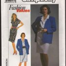 Simplicity 9646 Misses Dress and Unlined Jacket Sewing Pattern Size 8 - 18 Bust 31.5 - 40 1990s