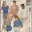 McCall's 3682 Misses Stretch Knit Tops Sewing Pattern Bust 30.5, 31.5, 32.5, 34 Size 6 - 12 1980s