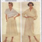 Vogue 1320 Sewing Pattern Size 8 Dress Blouse Skirt Calvin Klein American Designer Original 1980s