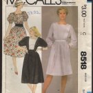 Misses Dress Dolman Sleeves 2 lengths McCall's 8518 Sewing Pattern Bust 32.5, 34 Size Small 1980s