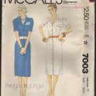 McCall's 7003 Evelyn de Jonge Shirt Dress Sewing Pattern Size 10 Bust 32.5 1980s