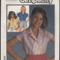 Girls' Short Sleeve Button Front Blouse Simplicity 6920 Sewing Pattern Shirt Size 6 8 10 1980s