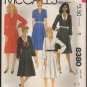 McCall's 8380 Misses' Button Front Dress Sewing Pattern pleat skirt Size 20 Bust 42 1980s