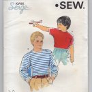 Kwik Sew 1697 Sewing Pattern Boys T-shirt crew neckline 2 sleeve style Serge Chest 23 24 25 26 1980s