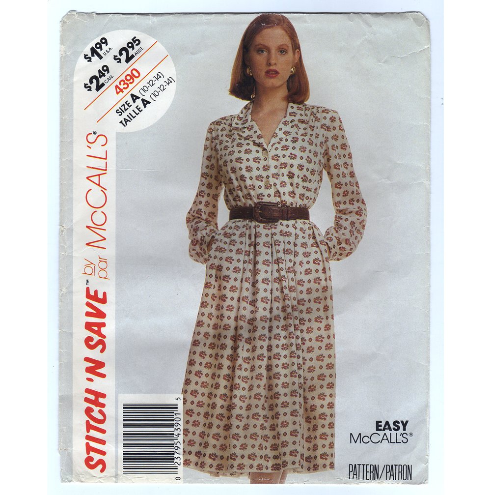1950's McCall's Shirtwaist Dress Pattern with Back Vent - Bust 31