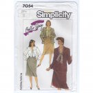 Simplicity 7054 Blouse, Skirt, Lined Jacket by Phyllis Sidney Sewing Pattern Size 24.5 Bust 47 1980s
