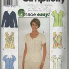 Simplicity 8041 Blouse with Button and Loop V-neckline 3 Sleeve variations Bust 34 36 38