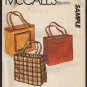 McCall's UNCUT Sewing Pattern Tote Bag with two handles large external pocket Vintage 1980