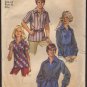 Misses Shirt Vintage 1970 Simplicity 8711 Sewing Pattern V-neck Top-stitching Size 14 Bust 36