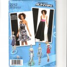 Simplicity 2212 Project Runway Misses Dress Sewing Pattern 2 Lengths with Bodice Variations Size D5