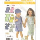Simplicity 4158 Toddlers Cropped Pants, Shorts, Tops and Cap Sewing Pattern Size 1/2 1 2 3 4 Karen Z
