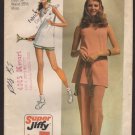 Vintage Misses Tunic Top Pants and Shorts Simplicity 9417 Super Jiffy Sewing Pattern Bust 34 1970s