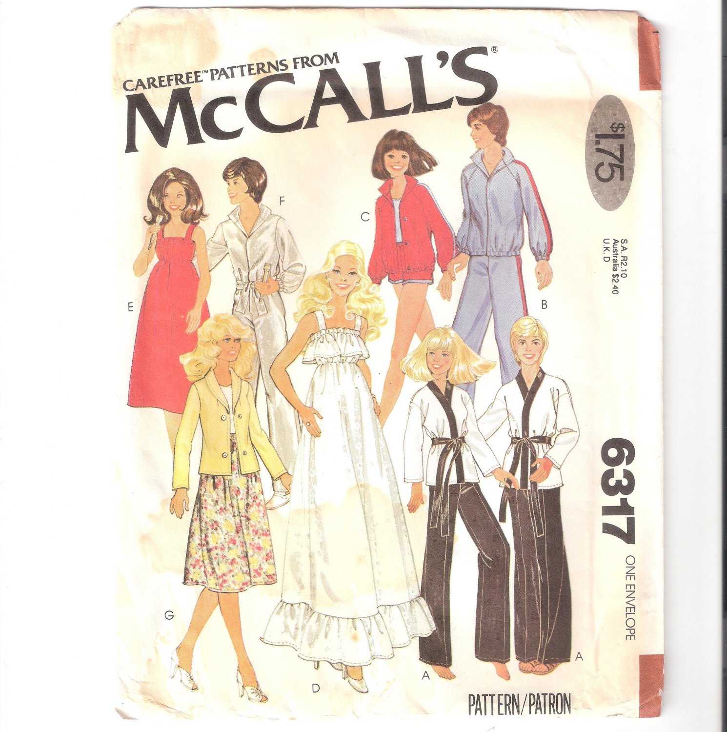 McCall's 6317 Doll Wardrobe for 11.5" -12" dolls Sundress Pants Jacket Shorts Skirt Top 18â19â