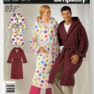 Simplicity 2133 Uncut Men & Misses Wrap Front Robe hood & belt Sewing Pattern Chest 30-48 E2133