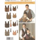 Simplicity 4762 Uncut Boys' and Men's Vests and Ties Sewing Pattern Size S-L --  S-XL
