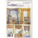 Simplicity 5047 Window Treatments Uncut Sewing Pattern Drapery Panels Rollup Curtain 3 Swag Valance