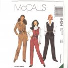McCall's 8424 Uncut Misses Jumpsuit neckline variations front zipper Size 8 - 12 Sewing Pattern