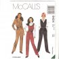 McCall's 8424 Uncut Misses Jumpsuit neckline variations front zipper Size 8 - 12 Sewing Pattern