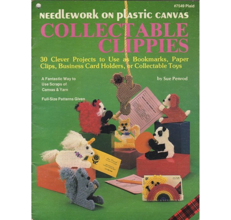 Collectable Clippies Plaid 7549 Needlework on Plastic Canvas 30 clever projects