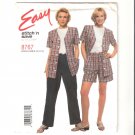 McCall's 8767 Uncut Misses 8-14 Button Top & Pull-on Pants Shorts Easy Stitch n Save Sewing Pattern