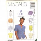 McCall's 8746 UNCUT Misses Tops with 8 different Looks Size 10 12 14 Sewing Pattern