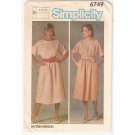 Simplicity 6749 Uncut Misses Pullover Dress Sewing Pattern Size 10 12 14 Easy-to-Sew 1984