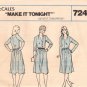 McCall's 7243 Uncut Misses Pullover Dress Sewing Pattern Size 14  Make It Tonight 1980