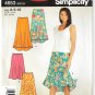 Simplicity 4653 Misses' Skirt in Two Lengths elastic waist 4 panels Size 6-16 Uncut Sewing Pattern