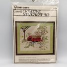 Vtg. Covered Bridge Crewel Creative Stitchery Kit Vogart Crafts 2524 ©1977