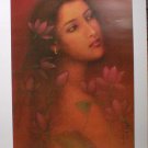 Suhas Roy "Radha with Lotus" Indian contemporary art - reproduction print Suhas Roy "Radha with Lotus" Indian contemporary art - reproduction print
